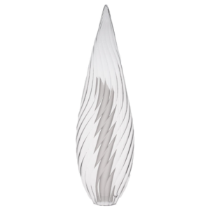 Hand Blown Round Clear Ribbed Borosilicate Glass Pendant Lamp Shade with G9 Screw Tube Thread Inside