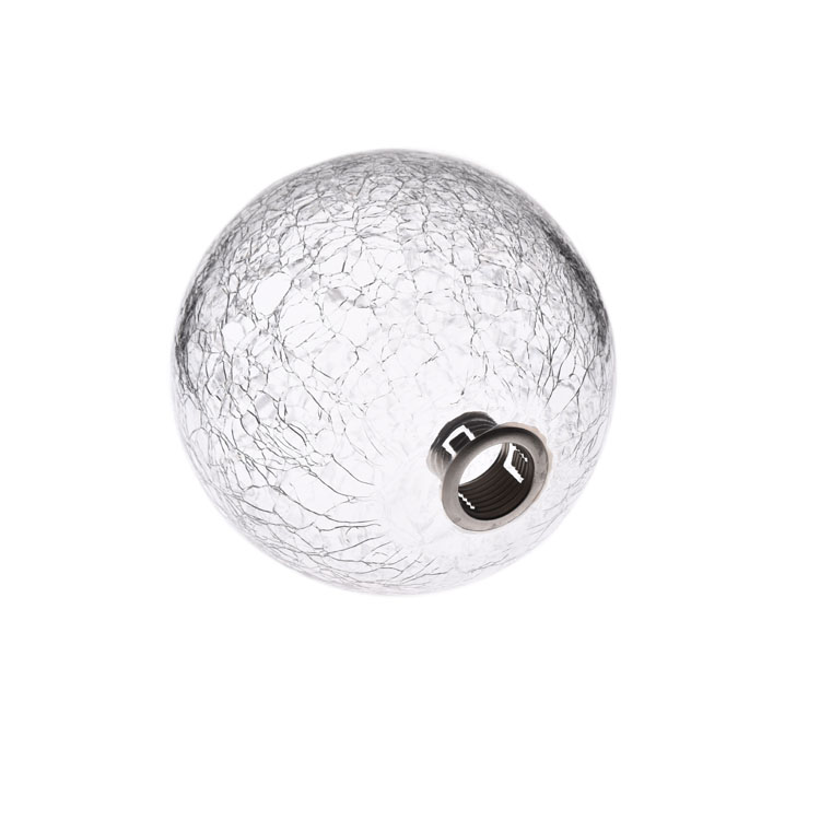 Hand Blown Transparent Crackle Glass Ball Lamp Shade with G9 Thread - Image 4