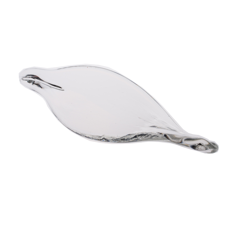 Artisan Hand-Blown Glass Leaf Lampshade - Transparent & Amber Yellow - Image 3