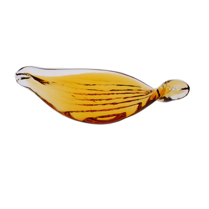 Artisan Hand-Blown Glass Leaf Lampshade - Transparent & Amber Yellow - Image 6