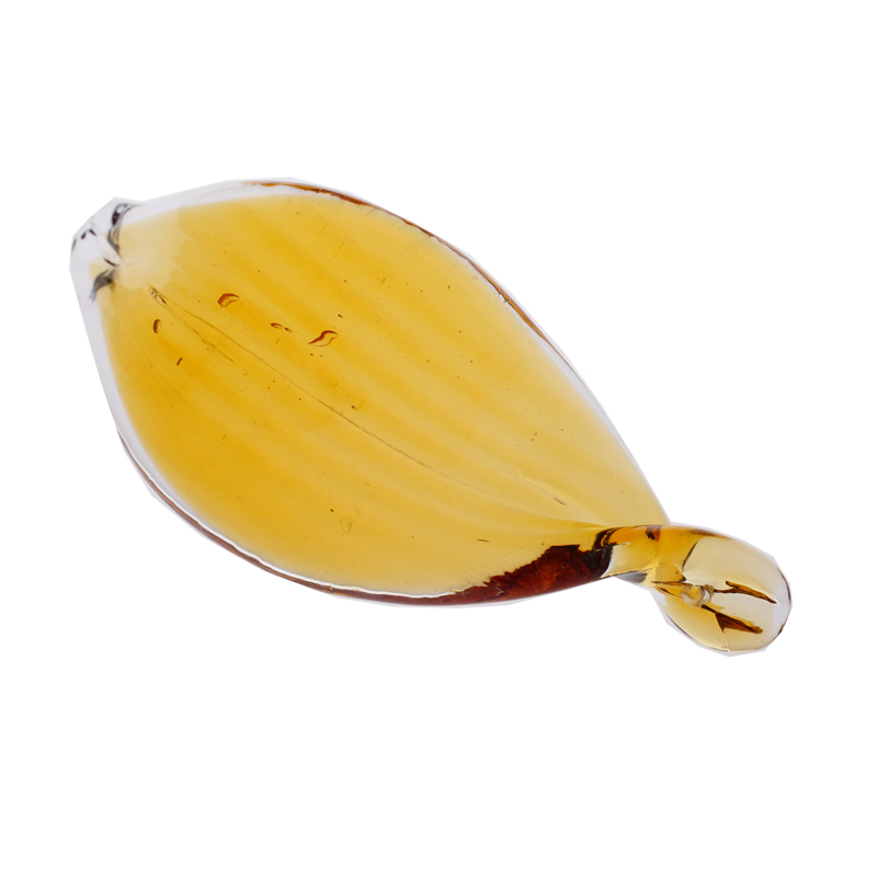 Artisan Hand-Blown Glass Leaf Lampshade - Transparent & Amber Yellow - Image 4