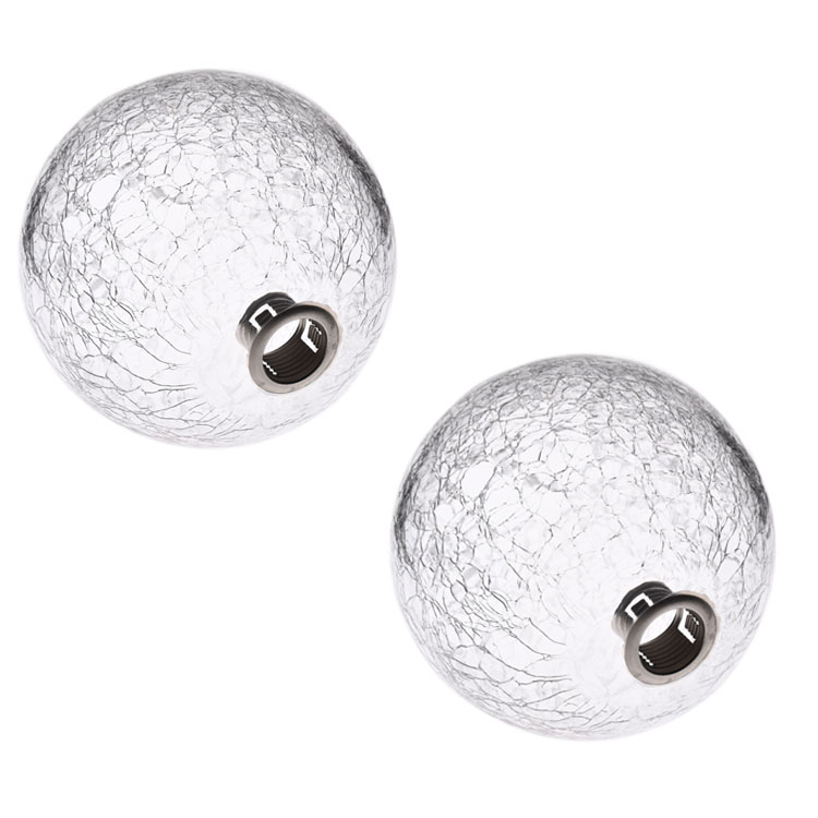 Hand Blown Transparent Crackle Glass Ball Lamp Shade with G9 Thread - Image 3