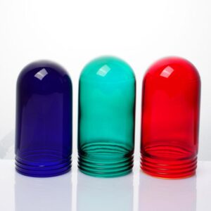 Pressed U-Shaped Colored Glass Lamp Covers for Indicator Signal Lighting