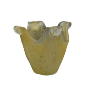 Handcrafted Amber Yellow Ruffled Glass Lamp Shades