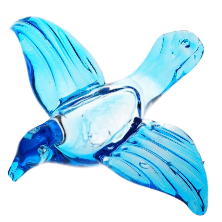 Hand-Blown Art Glass Bird Glass Lamp shade - Image 2