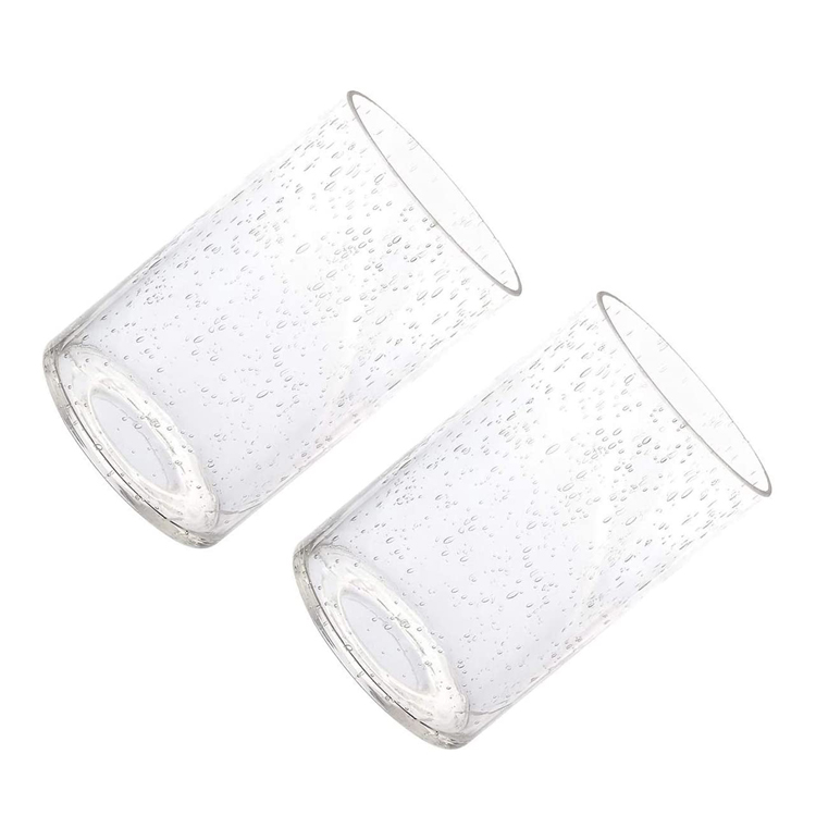 Hand Blown Custom Seeded Bubble Cylinder Glass Lamp Shade Manufacturer - Image 5