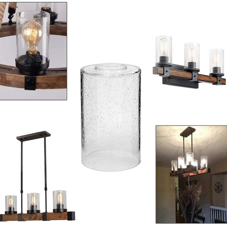 Hand Blown Custom Seeded Bubble Cylinder Glass Lamp Shade Manufacturer - Image 7