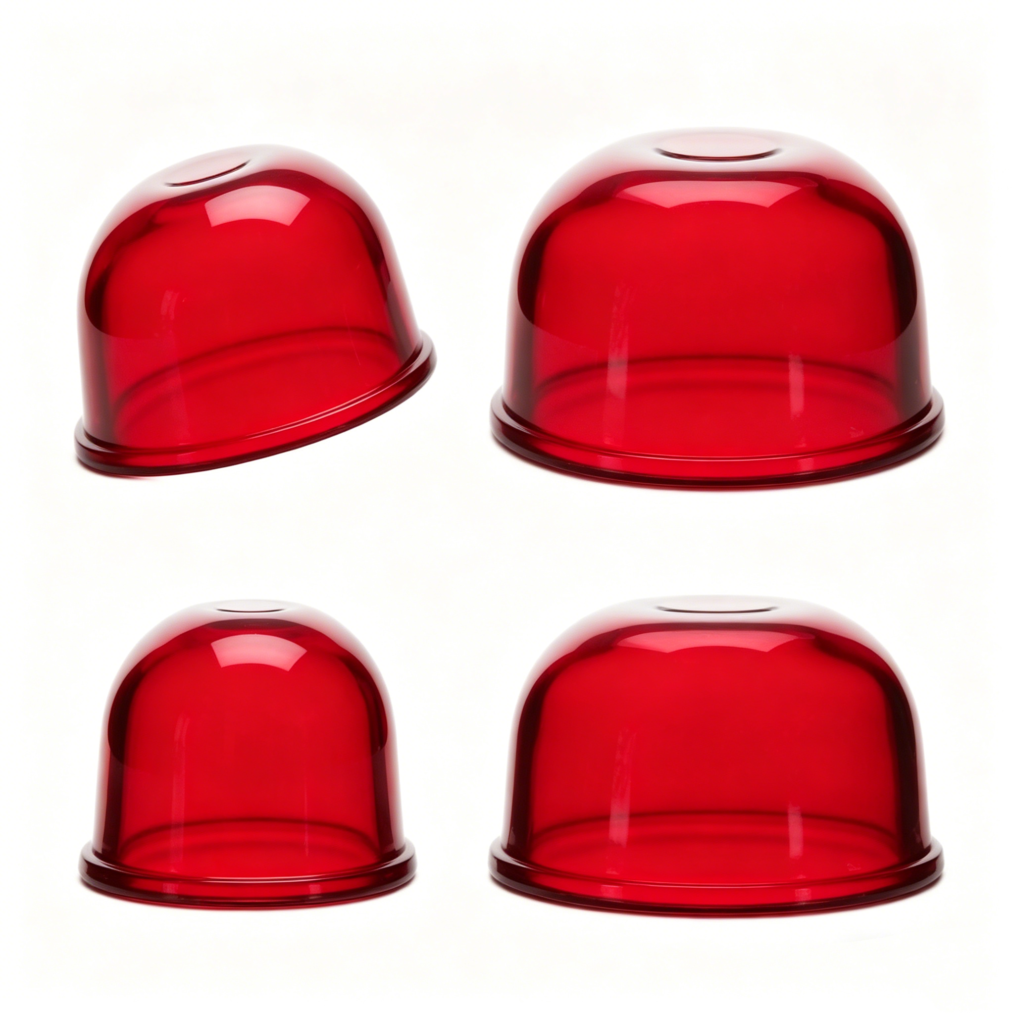 Red Glass Dome Lamp Shade Replacement, Clear Ruby Bell Shape Light Cover for Pendant Light & Chandelier - Image 2