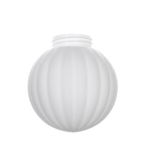 Mouth Blown Ribbed White Frosted Opal Matte Globe Ceiling Light Lamp Shade with Screw Thread