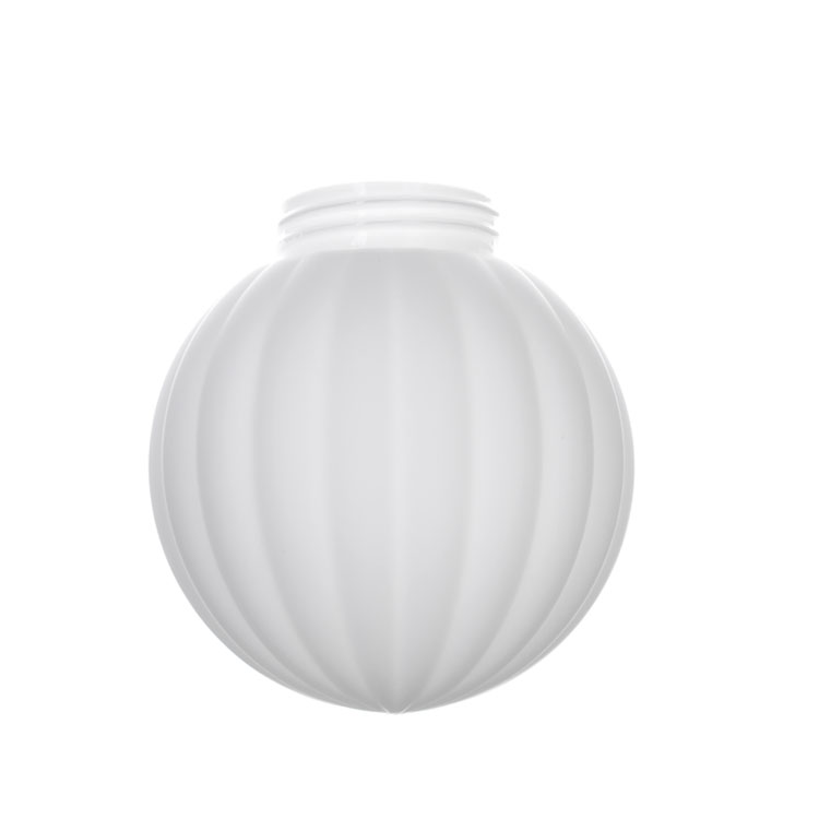 Mouth Blown Ribbed White Frosted Opal Matte Globe Ceiling Light Lamp Shade with Screw Thread