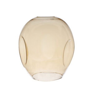Hand Blown Amber Borosilicate Glass Globe Lamp Shade – Vintage Dimpled Design