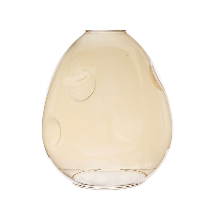 Hand Blown Amber Borosilicate Glass Globe Lamp Shade – Vintage Dimpled Design - Image 2