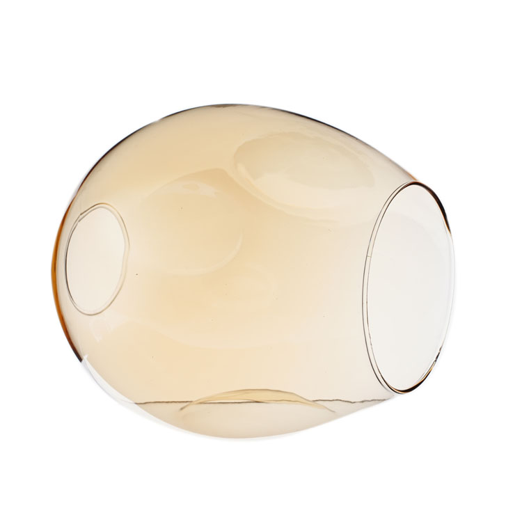 Hand Blown Amber Borosilicate Glass Globe Lamp Shade – Vintage Dimpled Design - Image 4