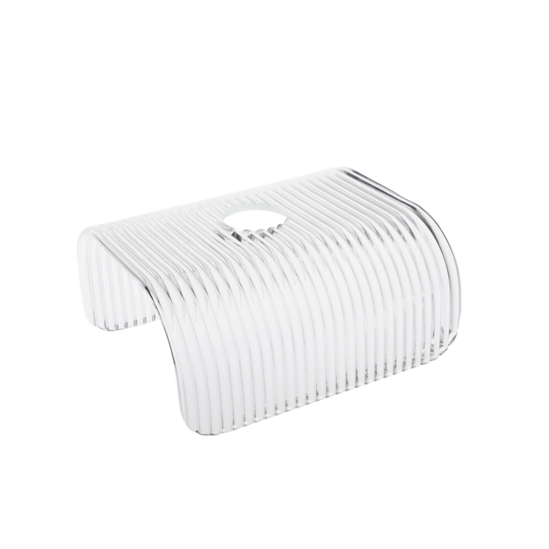 Ribbed Clear Hot-Bent Glass Lampshade – Professional Custom Glass Lampshade Manufacturer - Image 4