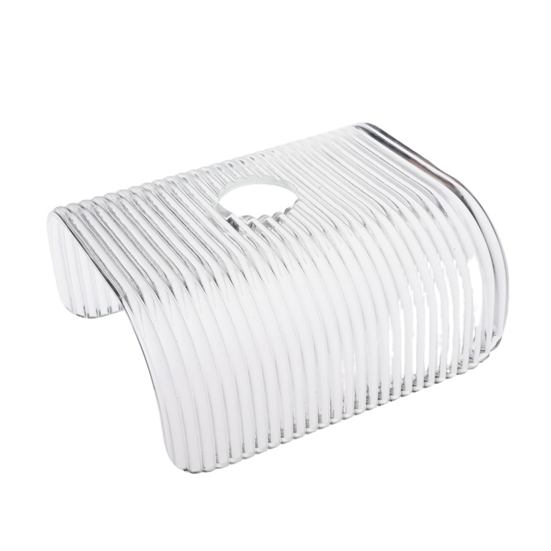 Ribbed Clear Hot-Bent Glass Lampshade – Professional Custom Glass Lampshade Manufacturer - Image 2