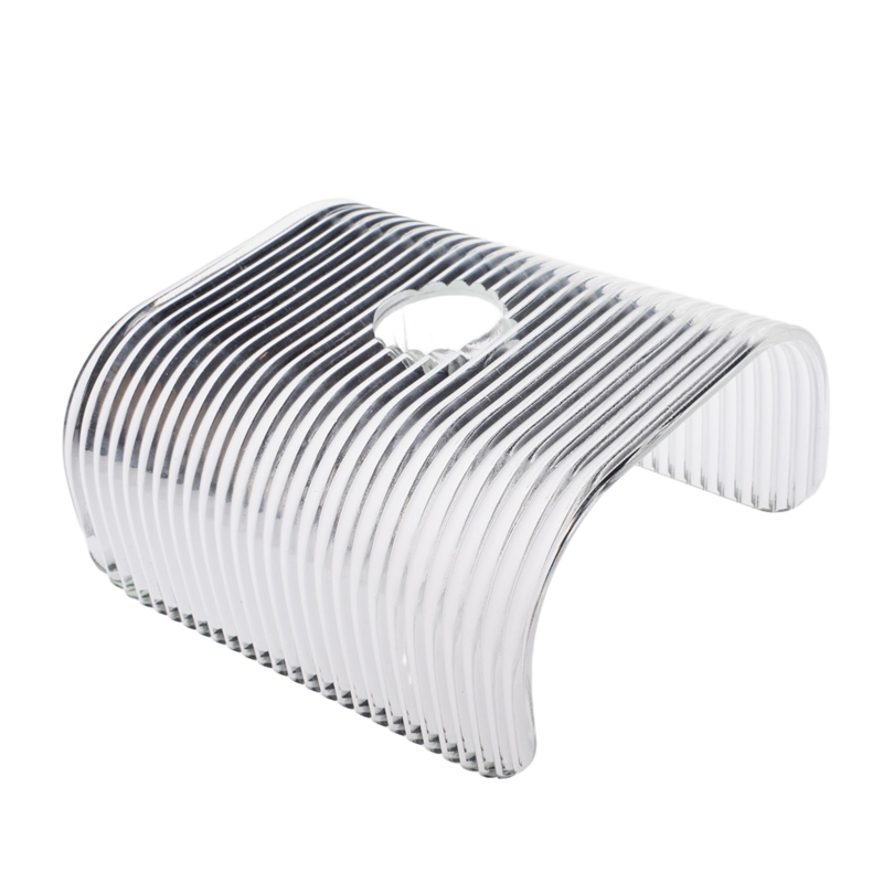 Ribbed Clear Hot-Bent Glass Lampshade – Professional Custom Glass Lampshade Manufacturer