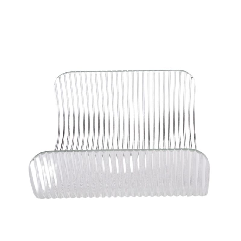 Ribbed Clear Hot-Bent Glass Lampshade – Professional Custom Glass Lampshade Manufacturer - Image 5