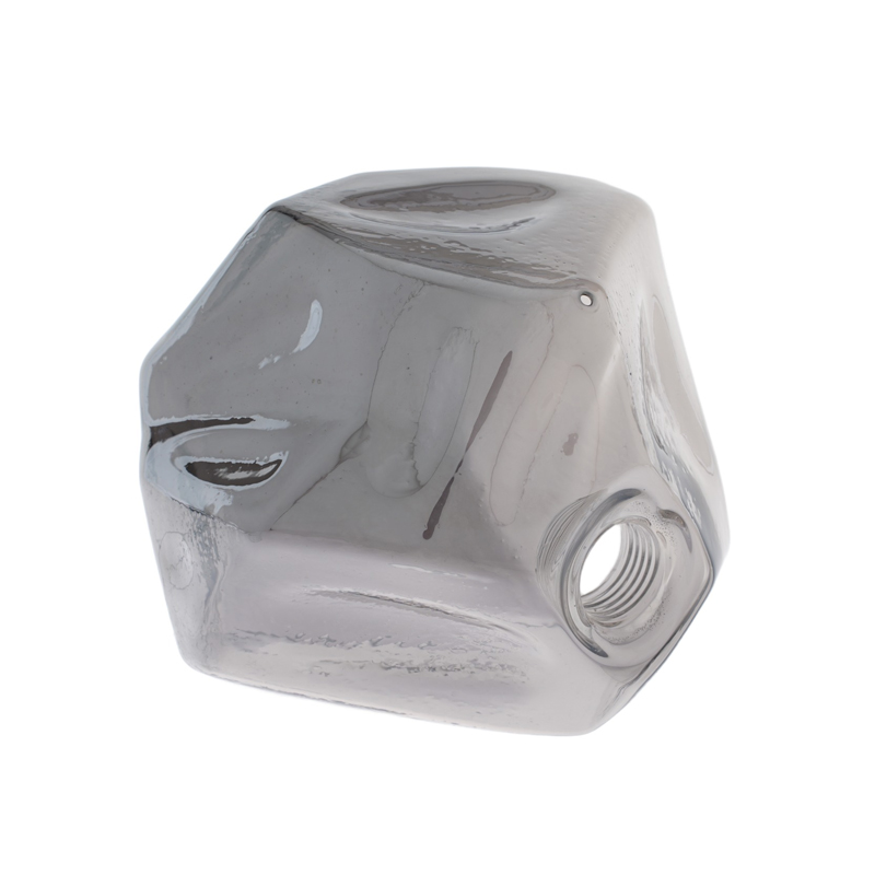 Irregular Stone-Shaped Smokey Glass Lampshade – Professional Borosilicate 3.3 Glass Manufacturer - Image 4