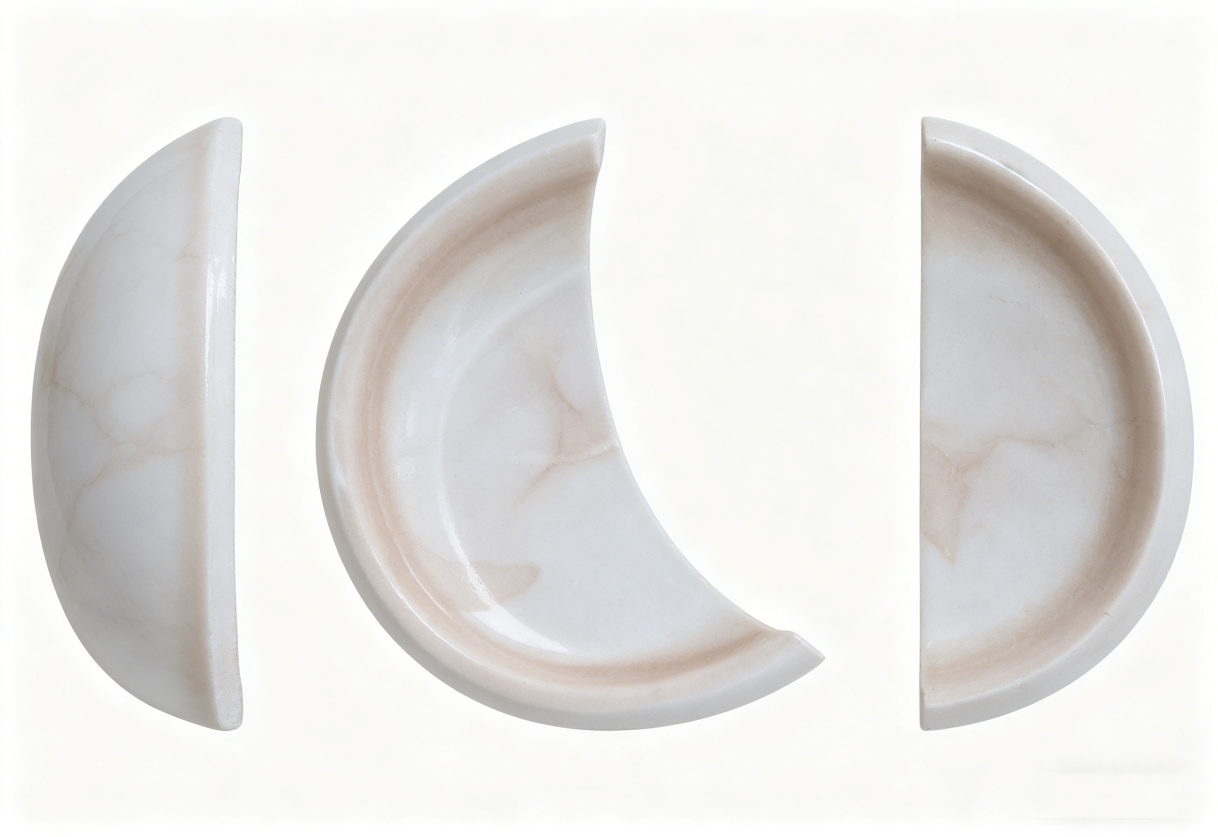 Modern Curved Bent Glass Lamp Shade, Marbled Pink White Glass Lampshade for Wall Lamp & Home Lighting - Image 2