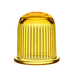 Amber Ribbed Glass Lamp Shade – Vintage Industrial Dome Design