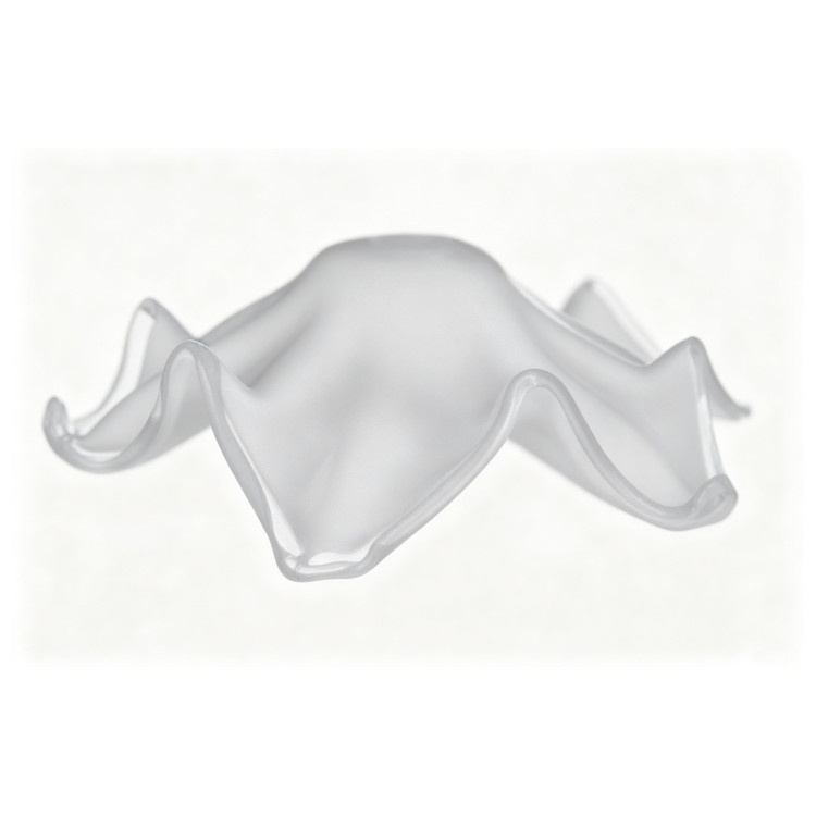 Frosted White Wavy Edge Glass Lampshade – Heat-Resistant Borosilicate Glass Light Cover for Pendant Lamps