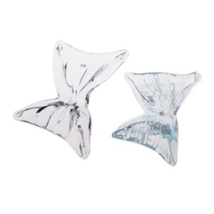 Clear Butterfly Glass Pendant Shade Hand Blown Art Glass Flower Petal Design for Chandeliers