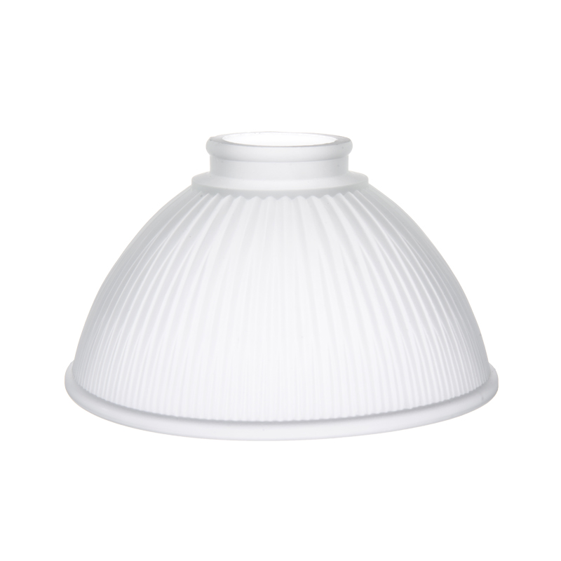 Ribbed Frosted Glass Lamp Shade Pressed Glass Reflector for Industrial Vintage Lighting - Image 2