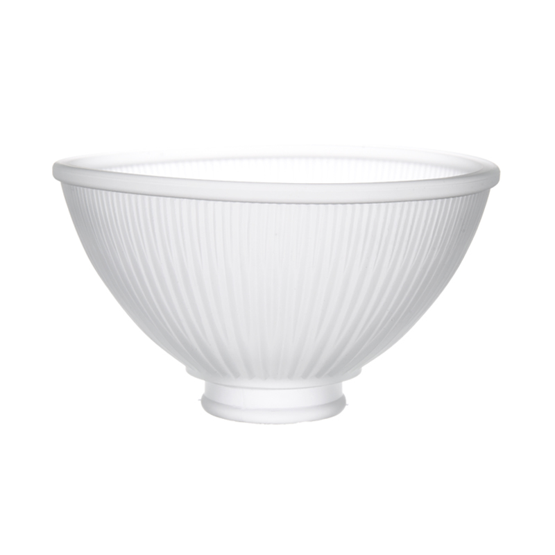 Ribbed Frosted Glass Lamp Shade Pressed Glass Reflector for Industrial Vintage Lighting - Image 3