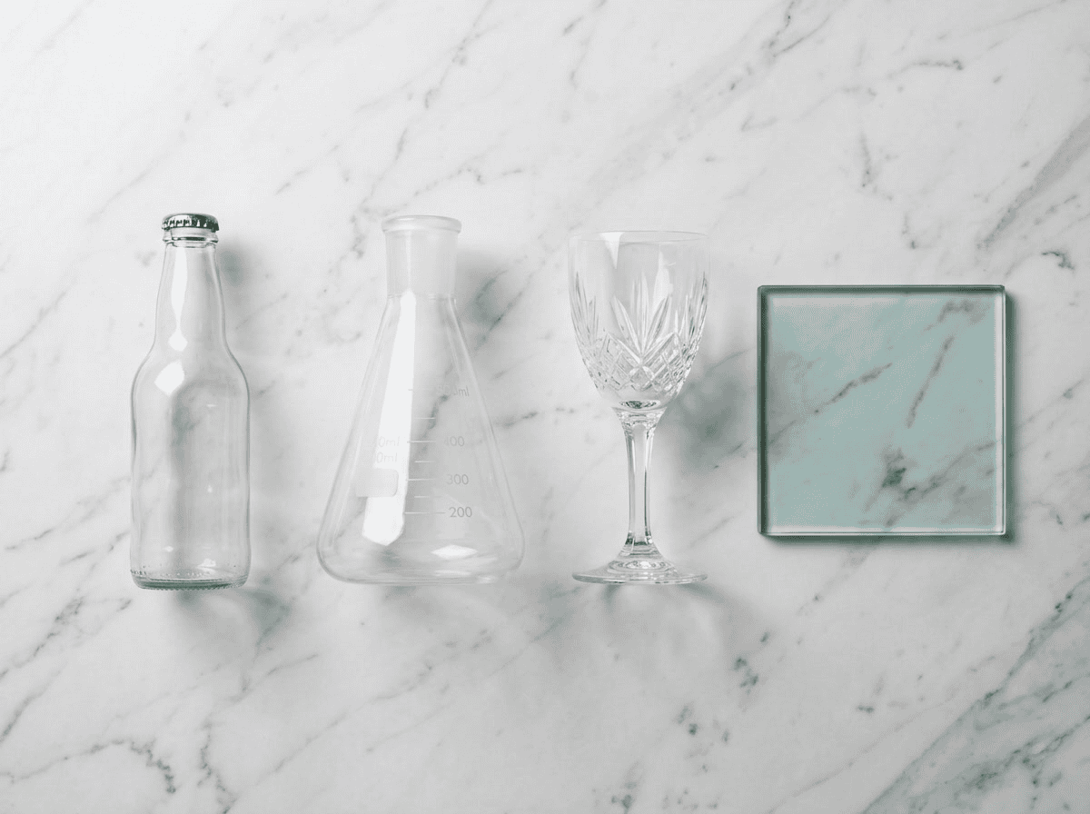 glass what is it made of — types of glass comparison showing borosilicate, soda-lime, lead crystal, and tempered glass side by side