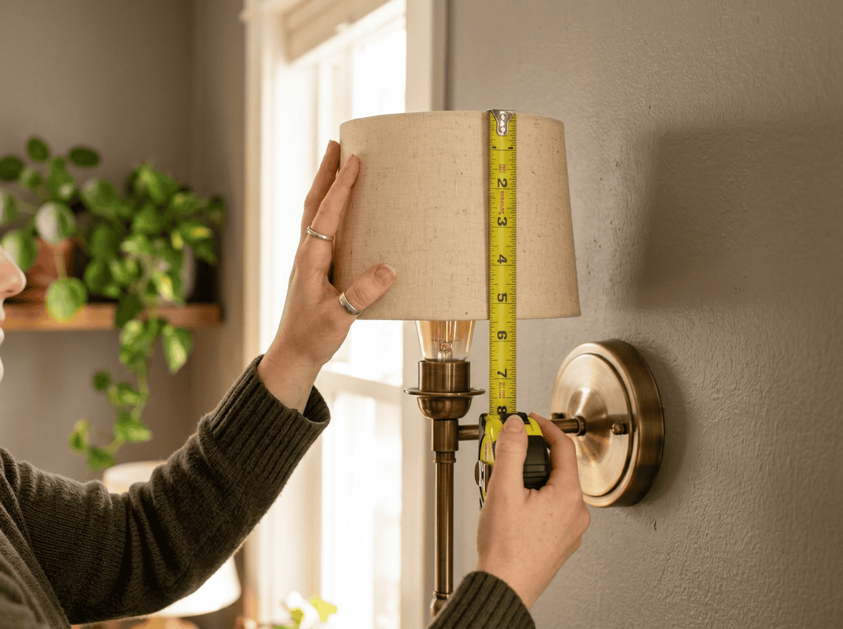 wall light shades — step-by-step measurement and replacement visual guide