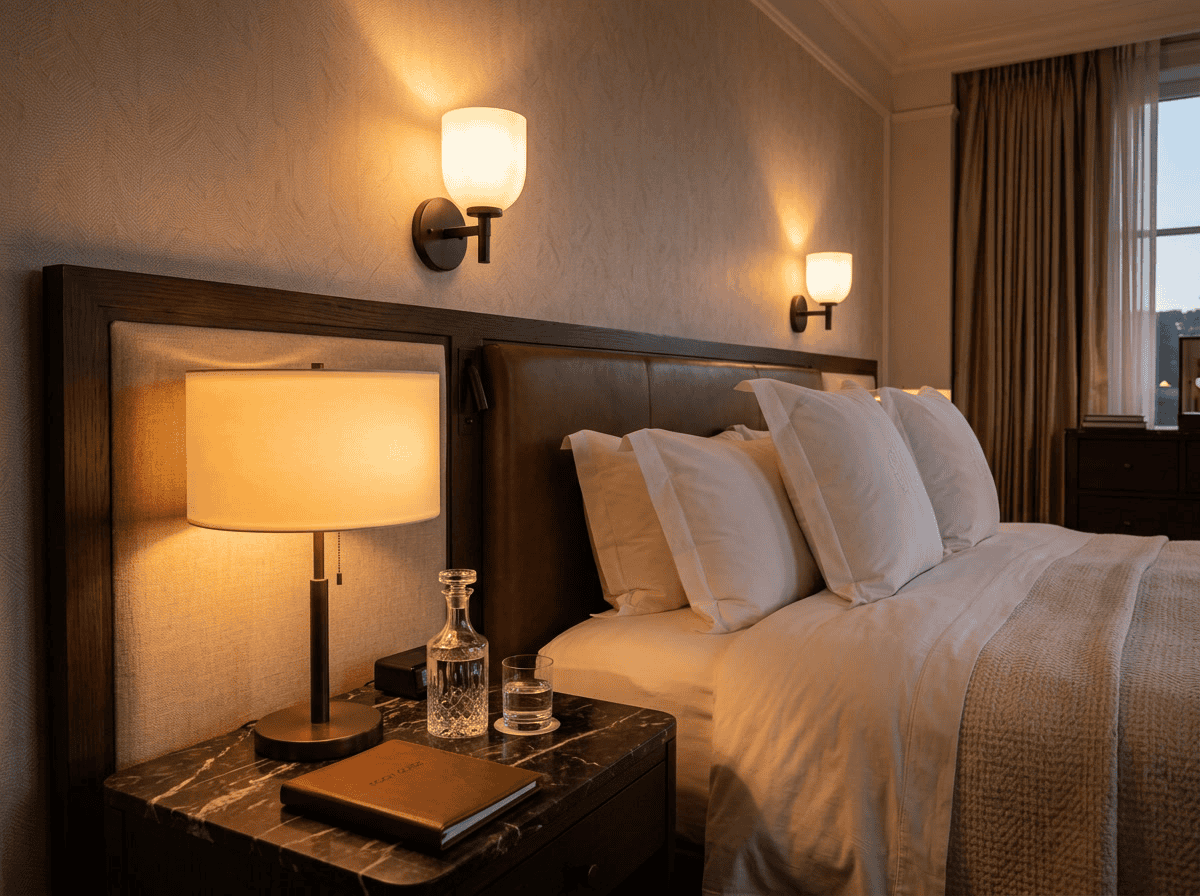 Haupttypen von Hotel-Lampenschirmen – Auswahlhilfe für Nachttisch- und Schreibtischlampenschirme im Hotelzimmer mit verschiedenen Typen und deren Anwendungen