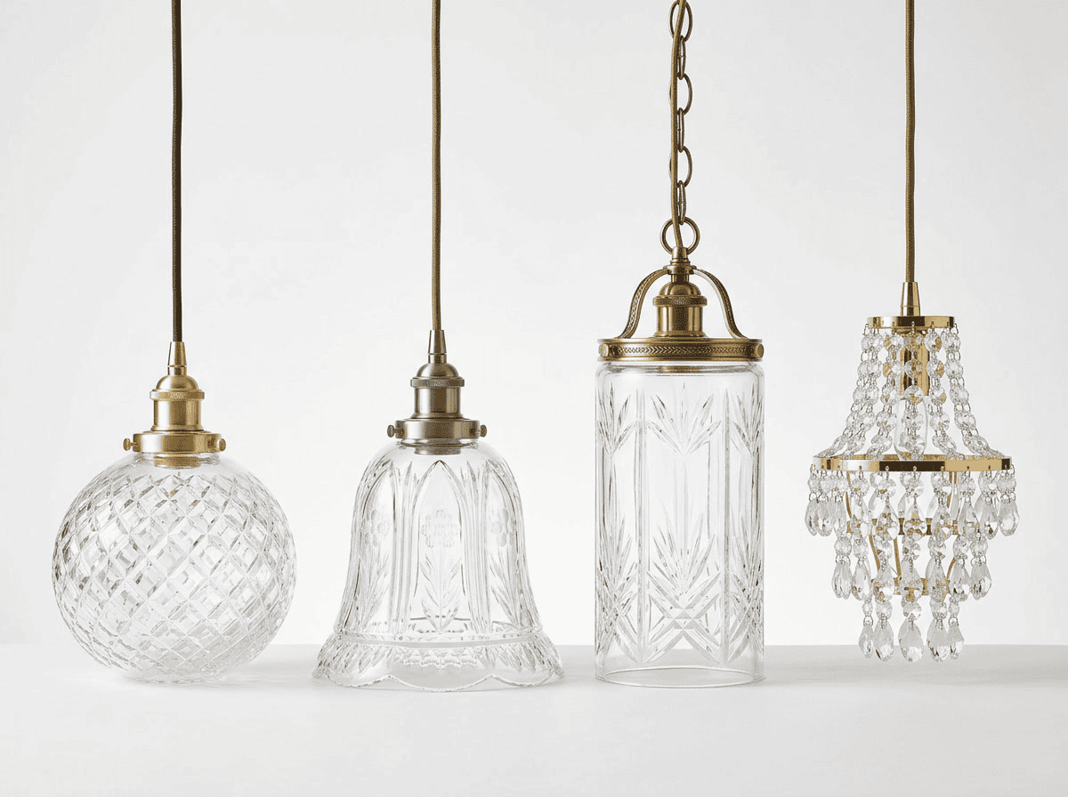 Crystal glass lampshades for pendant lighting, high-quality glass lampshade manufacturer.