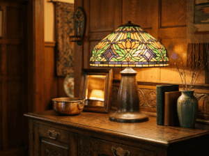 Abat-jour élégant en verre teinté pour la décoration intérieure.
