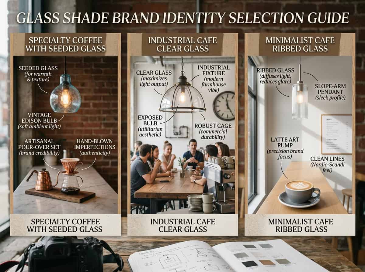 High-quality glass lampshades for cafes, homes, and commercial spaces. Custom designs and durable ma.
