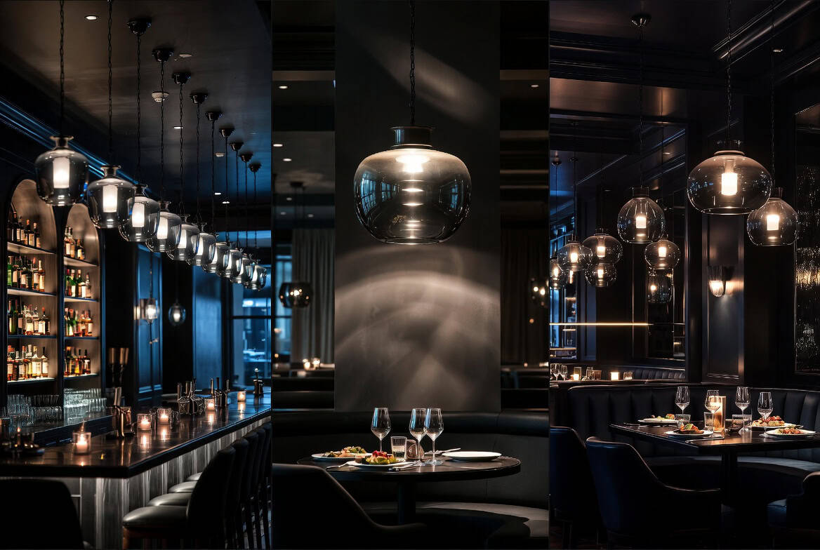 Elegant glass lampshades for modern lighting designs.