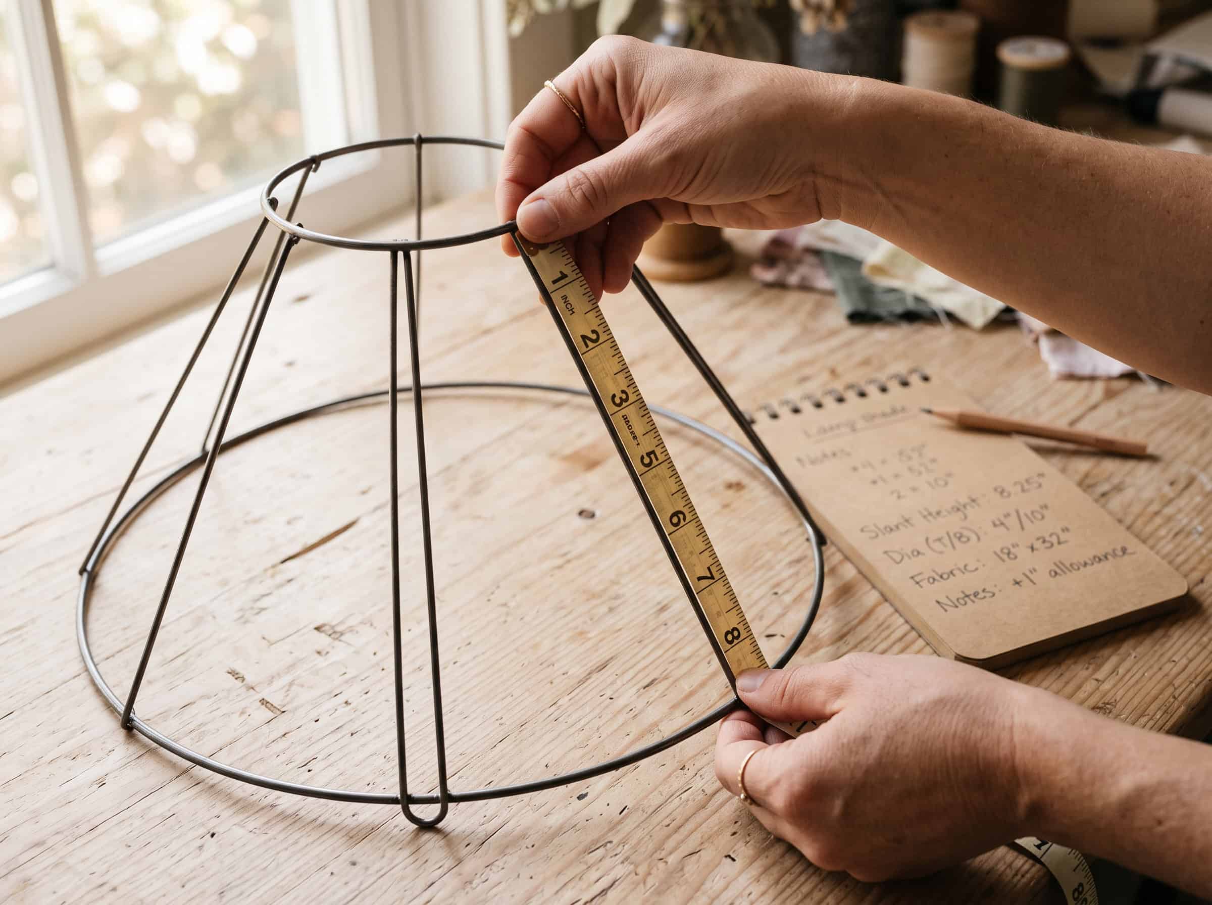 fabric for lampshade how to measure