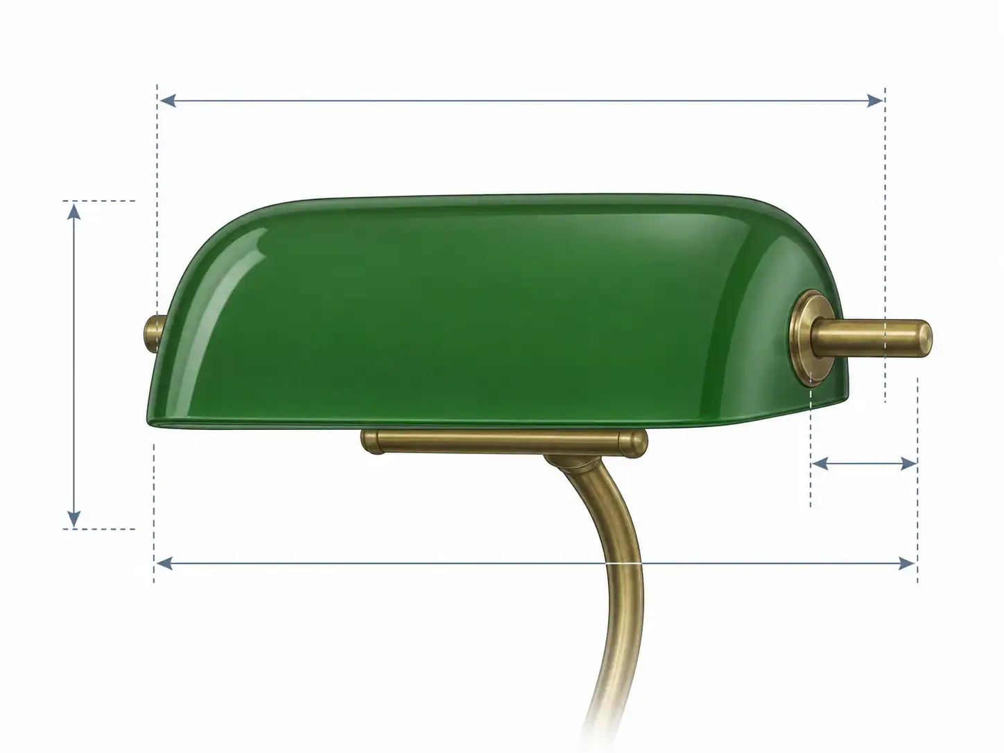 Green glass lampshade with brass fittings for stylish lighting.