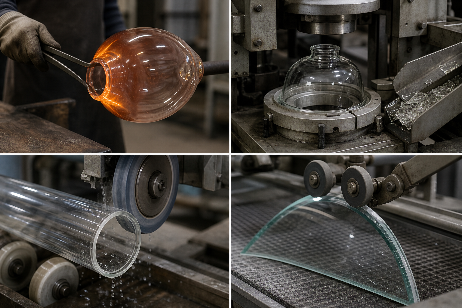 Quatre procédés de fabrication menant à différentes séquences de finition des bords