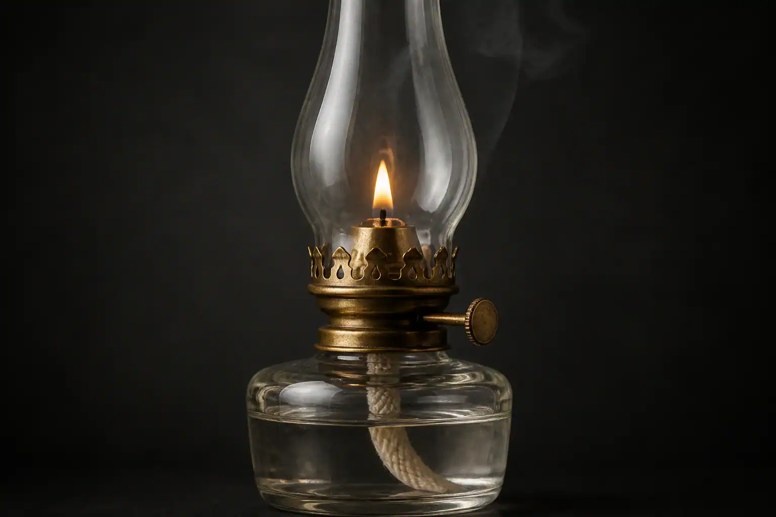 Vintage glass lampshade with lit candle inside, antique style lighting.
