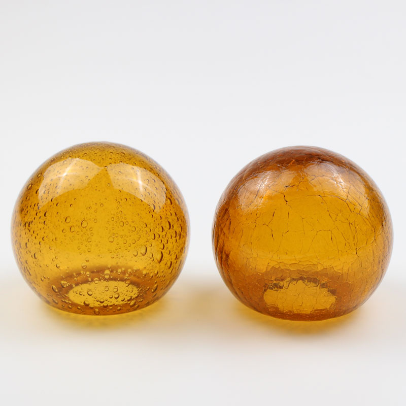 Amber Seeded Glass Globe Lamp Shade - Image 5