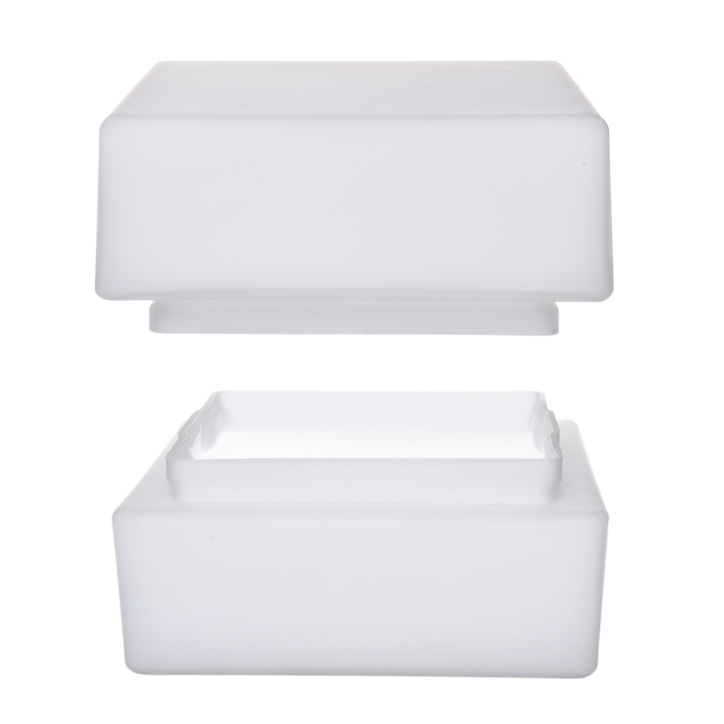 White Matte Square Flush Mount Glass Lamp Shade – Opal Glass Ceiling Diffuser - 이미지 4