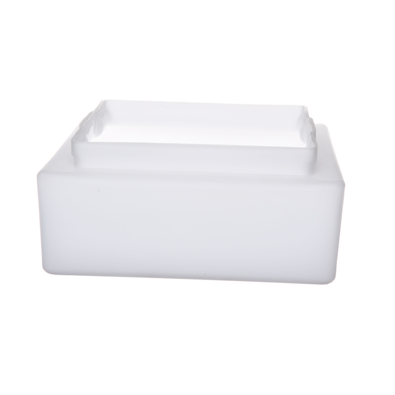 White Matte Square Flush Mount Glass Lamp Shade – Opal Glass Ceiling Diffuser - 이미지 3
