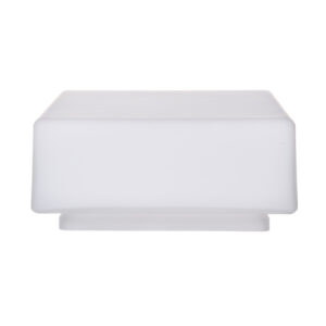 White Matte Square Flush Mount Glass Lamp Shade – Opal Glass Ceiling Diffuser