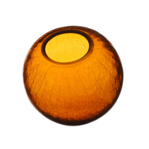Mouth Blown Solid Amber Colored Crackle Glass Globe Lamp Shade Replacement