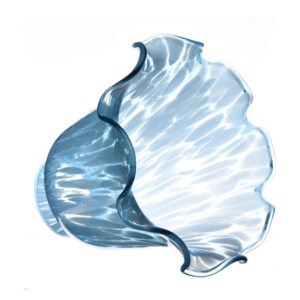 Elegant sky blue water ripple bell glass lamp shade for decorative lighting.