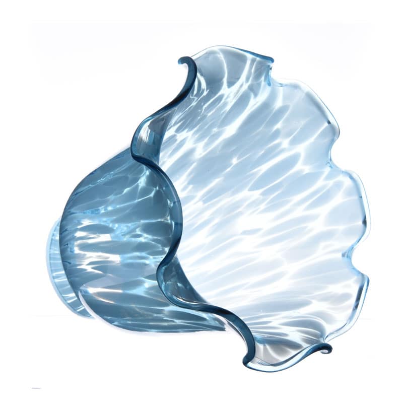 Elegant sky blue water ripple bell glass lamp shade for decorative lighting.