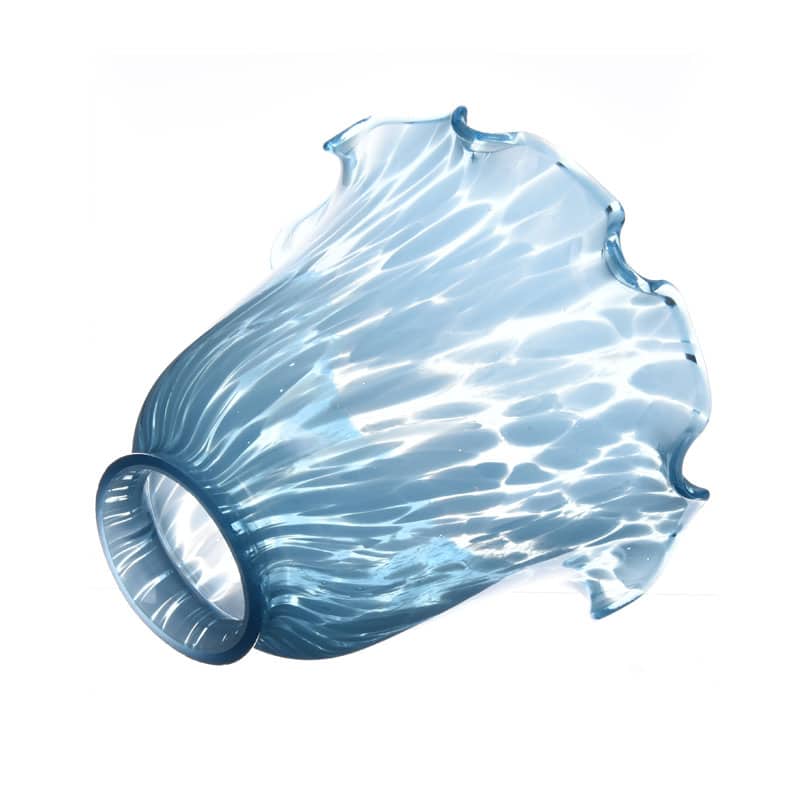 Elegant sky blue water ripple glass lamp shade for decorative lighting.