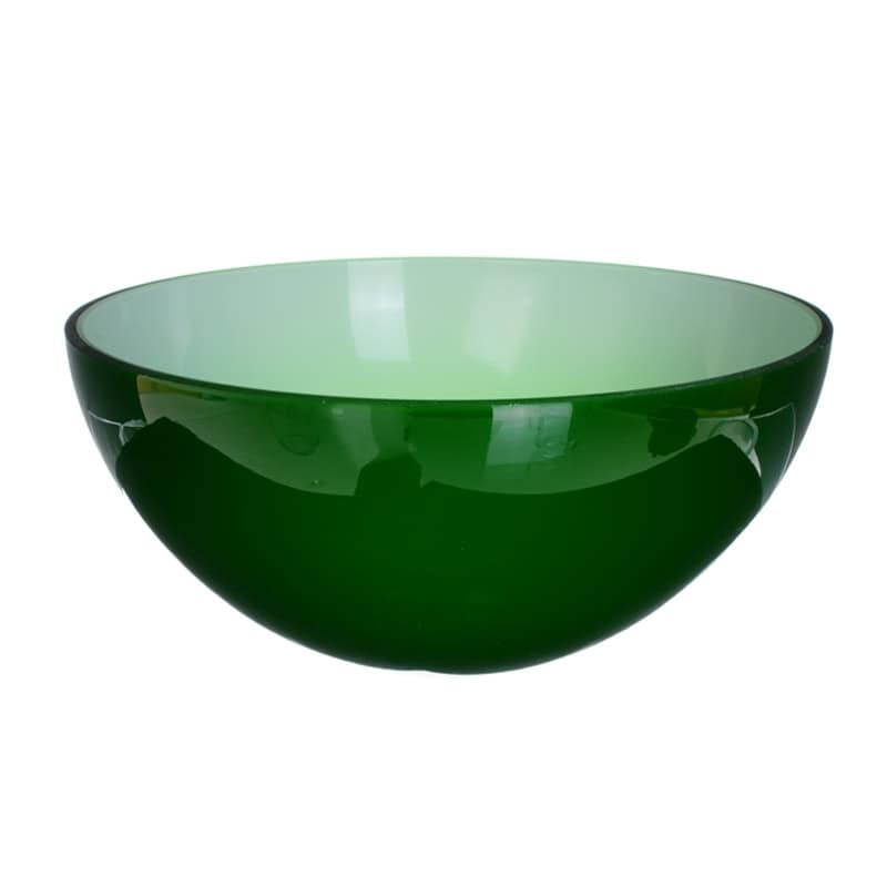 Elegant green glass lampshade with smooth finish for vintage lighting.