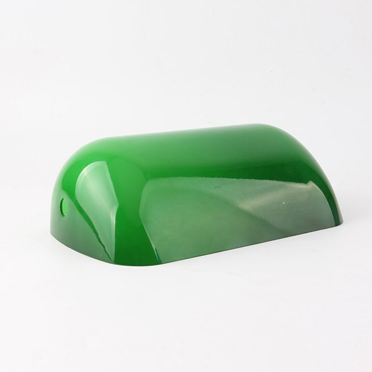 Abat-jour en verre vert vintage pour lampe de bureau de type banque