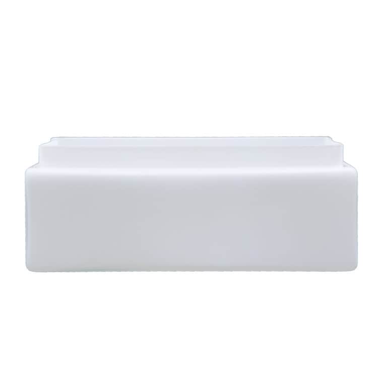 White Matte Rectangular Glass Shade | OEM Factory China - الصورة 3